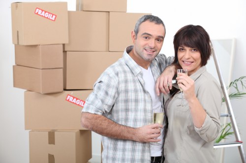 Commercial movers handling office furniture and electronics during relocation in Manvan
